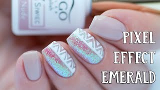 Easy Aztec Nail Art | PIXEL EFFECT Emerald by Indigo Nails