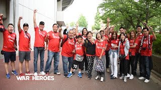 ภาพบรรยากาศแฟนคลับกิเลนผยองหน้าสนาม Todoroki Stadium