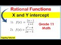 Math 11 X and y intercepts of Rational Function #grade11 #genmath #rationalfunction #intercepts