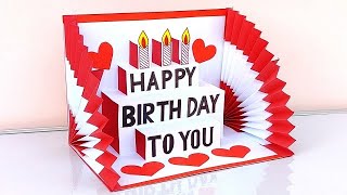 Beautiful Birthday Card making handmade /DIY Birthday Pop up Greeting card/How to make Birthday card