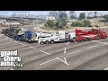 GTA 5 Real Life Mod #156 Kenworth W900 Heavy Duty Wrecker Towing 5 Tow Trucks To My New Garage