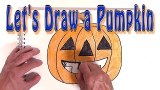 How to Draw a Halloween  Pumpkin   Easy Drawings for Kids  Step by Step