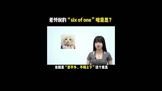 老外说的“six of one”啥意思？六和一？