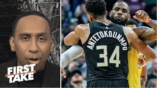 FIRST TAKE | Stephen A. Smith GOES CRAZY Giannis calls LeBron the ‘best in the world’ and his 'idol'