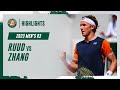 Ruud vs Zhang Round 3 Highlights | Roland-Garros 2023