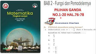 ASESMEN HARIAN PILGAN NO.1-20 HAL.76-78 MAT.LANJUT KLS 11B FUNGSI & PEMODELANYA PR INTAN PARIWARA