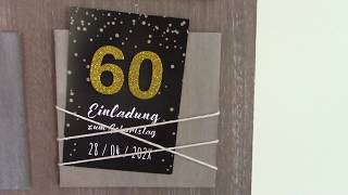 Einladungskarten 60 Geburtstag mit Glitzer