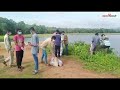 abvp u0026 sfd shivamogga volunteers clean up lake banks vijay karnataka