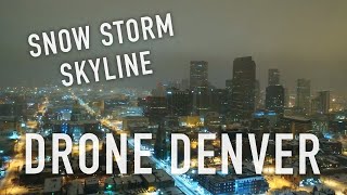 Drone Denver - Snow Storm Skyline