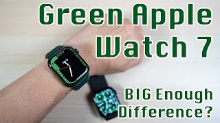 Green Apple Watch Series 7 w/ Sequoia Green Leather Link Hands On | Big Enough to Upgrade?