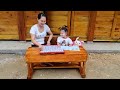 Beautiful and simple wooden study table design - Harvest kohlrabi to sell at the market