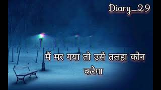 मैं मर गया उनेको तल्हा कौन करेगा | diary_29 | sad shayari