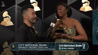 Samara Joy Checks In At The CNB "First Look" Cam At The 2024 GRAMMYs Premiere Ceremony