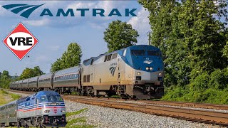 VRE \u0026 Amtrak Evening Rush Action at Cherry Hill RD FT: VRE Double Header, SAAHC, Dash 8 \u0026 More!