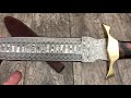 ash dd51 damascus steel custom handmade dagger hunting knife 13