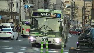 京都市バス 日野ブルーリボンⅡ西工車体(1444号車) 205系統  京都駅付近にて