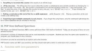PHP Control Structures and Functions