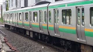 E231系1000番台横コツS-24編成+横コツK-42編成横浜駅高速進入=到着