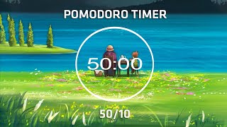 50 Minute Timer - Piano Study With Ghibli  - Pomodoro Timer - 2 x 50 min