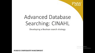 2020 Advanced Database Searching CINAHL