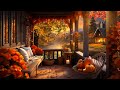 FALL PORCH AMBIENCE: Cozy Early Morning Autumn Sounds, Crunchy Leaves & Peaceful Fall Music