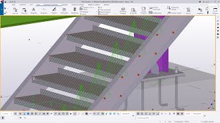 Staircase Tower with Chequered Plate Treads in Tekla Structures