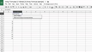 Array Formulas 2 Indirect and ArrayFormula