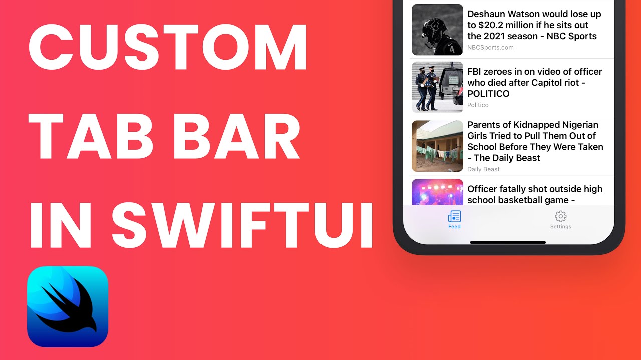 Custom Tab Bar In SwiftUI (SwiftUI Tutorial, Xcode 12, SwiftUI 2.0 ...