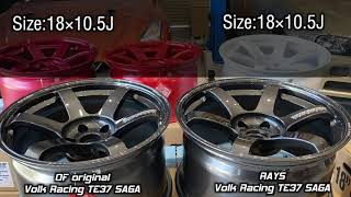 OF RAYS TE37SAGA 10.5j FACE-4とFACE-5を比較　オオクボファクトリー　オリジナルサイズ　オーダーカラー対応