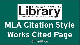 MLA Citation Style: Works Cited Page (8th edition)
