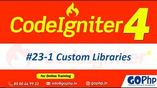 #23-1 Custom Libraries in CodeIgniter 4