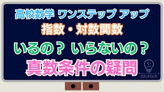 真数条件の疑問／指数・対数関数　@EduMath2024