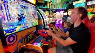 Playing Games at Marty's Playland Arcade