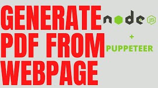 Convert Webpage to a PDF Using node js and Puppeteer