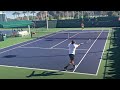 Roger Federer & Ernesto Escobedo - IW Practice 2017