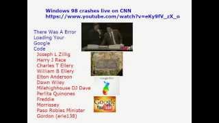 Windows 98 crashes live on CNN