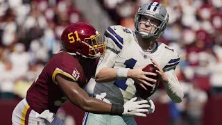 Dallas Cowboys vs Washington Football Team NFL Today Live 10/25 in NFL Week 7 (Madden)