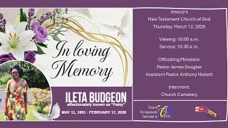 In Loving Memory of Ileta "Patsy" Budgeon | 10:00am - March 12, 2026 | Jessups New Testament Church