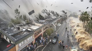 Massive destruction in the Philippines! Typhoon Krathon blows away houses and cars, wind 220 km/h