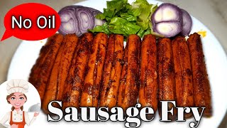 എണ്ണ ഒഴിക്കാതെ രുചികരമായ ചിക്കൻ സോസേജ് ഫ്രൈ ||sausage fry kerala style