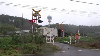 【踏切】 JR総武本線　警報灯が変な配置の踏切 (Railroad crossing in Japan)