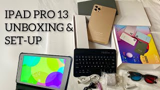 iPad p13 pro max(Gold) Unboxing +set up+ accessories