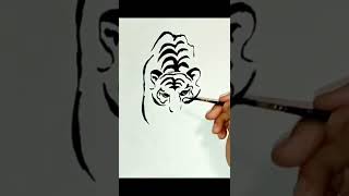 🐅ड्राइंग युलबार🐅Drawing a tiger picture🐅 #shorts