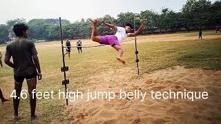 4.6 feet high jump belly practice 🔥#shorts #trending #ytshorts #highjumptechnique