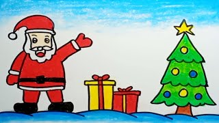 How to draw easy santa claus for beginners |Drawing merry christmas easy