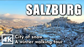 SALZBURG Austria 🇦🇹  4K Scenic Winter Walk: Salzburg’s Hidden Gem – Mönchsberg