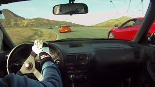 Passing Porsche's and Ferrari's in a K20 swapped Acura Integra at Streets of Willow