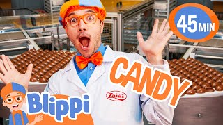 Blippi Visits the Candy Factory! Educational Videos for Kids