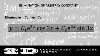 DIFFERENTIAL EQUATIONS-  ELIMINATION OF ARBITRARY CONSTANTS EXAMPLE #3