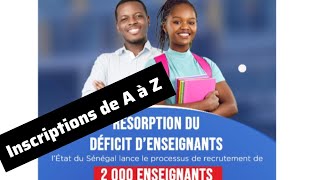 Recrutement 2000 enseignants inscriptions de A à Z...